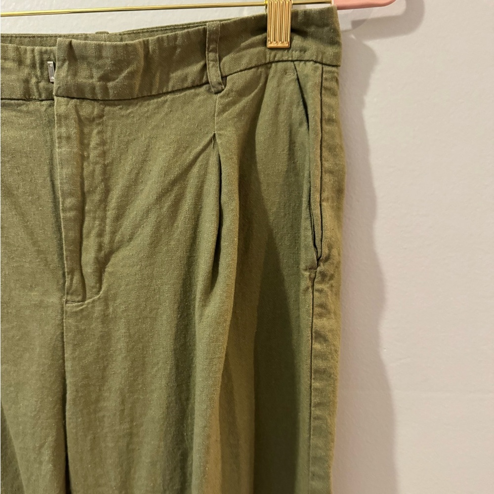 Zara Women Chinos Linen Cropped Pants S - Picture 2 of 8